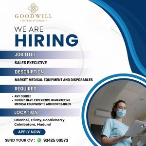 GoodWill International is Hiring for Sales Executive!