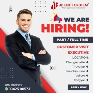 JB SOFT SYSTEM IS HIRING FOR THE POSITION OF CUSTOMER VISIT EXECUTIVE