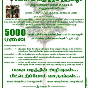 திருவண்ணாமலை மாவட்டம் மாலையிட்டான் குப்பம் கிராமத்தில் பனை விதை நடும் திருவிழா!