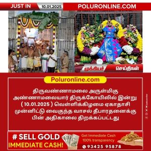 திருவண்ணாமலை அருள்மிகு அண்ணாமலையார் கோயிலில் ஏகாதாசி நிகழ்வு!